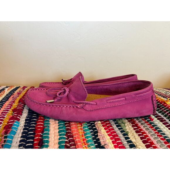 Mercanti Fiorentini Pink Magenta Suede Driving Loafers Sz 8.5 Made in Brazil - Picture 4 of 7
